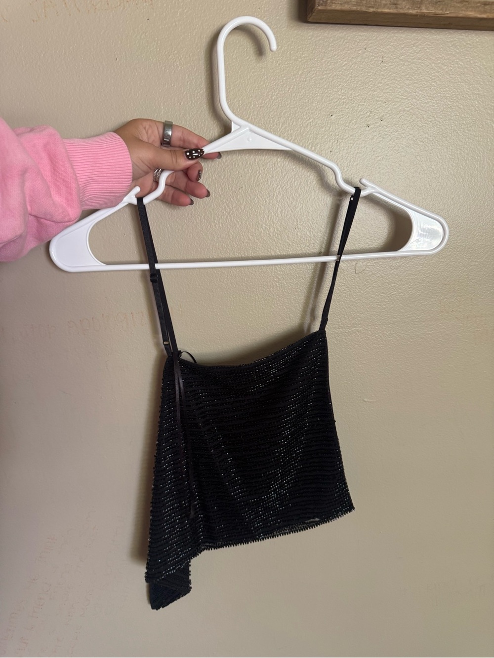 Zara Black Sequin Spaghetti Strap Camisole